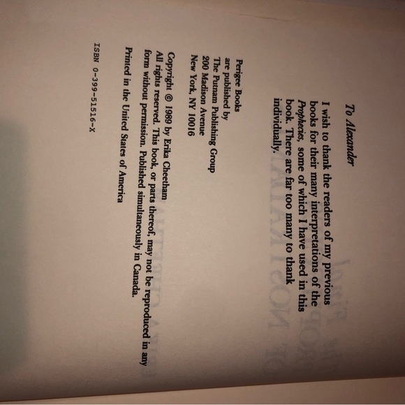 Erika Cheetham 'The Final Prophecies of Nostradamus' Book - Picture 3 of 6